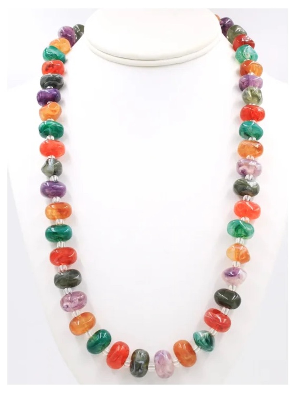 Avon Vintage Signed Lucite Colorful Necklace. Circa 1970’s.